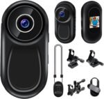 Action Camera, Sports Camera 120° Helmet Camera Mini Body Video Camera with 0.59 Inch Screen, Supports Automatic Night Vision for Motorcycle and Bike (Black) - Imagen 2