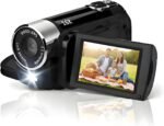 Akozon Handheld Camcorder, 1080P 16MP Dv Camera 2.7in TFT Rotatable Screen 16x Vlogging Video for Kids Digital Zoom with USB Cable Mini Dv Player Black (Black) - Image 2