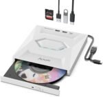 Alxum External CD/DVD Drives for Laptop, USB 3.0 Type C DVD Reader with SD Slot and Type A Ports, CD 24X, Super Fast External Disk Drive for Laptop/PC/Windows - Image 2