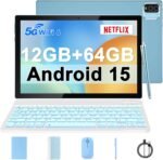 Android 13 Tablet with Keyboard, 2024 10 inch 2-in-1 Tablets, 1.8GHz Quad-Core Processor, 8GB RAM+64GB ROM + 512GB Expansion Tablet, Case/Mouse/Pencil - Image 2