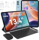 Android 16 Tablet 13.4" Octa-Core 2.2GHz, FHD+ 1920×1200 120Hz Display, 24GB RAM + 128GB ROM (2TB TF), 2 in 1 with Tablet with Keyboard and Pencil, 4G LTE + WiFi 5G, Widevine L1/8300mAh/16MP – PAD 200 - Imagen 2
