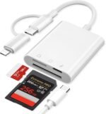 [Apple MFi Certified] SD Card Reader for iPhone iPad, Lightning USB C SD Card Adapter for Micro SD/SD/Simultaneous Charging, Memory Card Reader for Android Phones Camera - Imagen 2