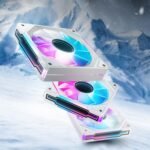 AsiaHorse AMICI-5GT RGB PC Fans, Infinity Mirrors, ARGB Fans, HDB Bearing, Speeds up to 1800RPM with 24 LED Lights, Front Blade Fan Compatible with Plate - Imagen 2