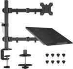BONTEC Monitor and Laptop Stand for 13-27 Inch LED LCD Screens and Laptop up to 17 Inches, Monitor Stand with Tilt and Swivel Tray, MAX VESA 75/100 mm - Imagen 2