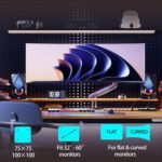 Brazo de monitor RGB para juegos para monitores planos ultraanchos curvos de 32 a 60 pulgadas, montaje en monitor soporte resistente de carga de hasta 20 kg VESA 75/100 mm G60 - Imagen 2