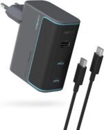 CUKTECH USB C Charger 100W with 3 GAN III and PD3.0 Ports, Multiple Compact for MacBook Air/Pro, iPad Pro, iPhone 16/15/14/13, Samsung S24/S23, Xiaomi - Black - Image 2