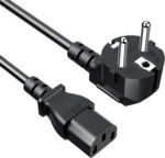 Cable iec C13 2m Power Cable for PC Screen Computer, Computer Monitor, LG Vizio TV, Epson Printer Beamer Projector Ion Pathfinder Guitar Amplifier Speaker – Black - Imagen 2