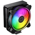 Cooler Master Hyper 212 Halo Black CPU Air Cooler, 120 Halo² PWM Fan, Dual Loop ARGB, Aluminum Top Cover, 4 Copper Heat Pipes, 154mm High, Brackets - Imagen 2