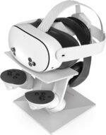 Digicharge VR Headset Holder for Meta Quest 3S, Quest 3, Oculus Quest 2 VR Mount Display Storage for Headphones and Touch Controllers - Imagen 2