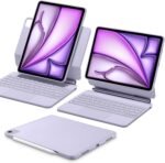 ESR iPad Air 11 Inch Case with Keyboard (M3/M2, 2025/2024), Air (5th/4thGen) & Pro 11 Inch (4th/3rd/2nd/1st Gen), Easy-Set Magnetic Stand, Portrait/Raised Modes, with Removable Protective Case, Purple - Image 2