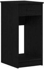Eleganz Armario para ordenador con cajón de madera – Armario de almacenamiento para oficina y oficina en casa (35 x 45 x 77 cm, negro) – Ideal para oficinas grandes - Image 2