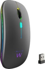 Ewent Rechargeable Wireless Mouse with RGB Lights | Bluetooth 5.2 & 2.4 GHz | Adjustable DPI (800/1200/1600) | Silent Buttons | Compatible with Windows, Mac, iOS, Android - Image 2