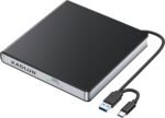 External CD/DVD Player, USB 3.0 and Type-C,External USB Floppy Drive, Portable DVD Player, SD TF Cards and 4 USB Ports CD/DVD -RW/ROM Drive for PC/Laptop/Linux/Windows 11/10/9/Mac/Desktops - Imagen 2