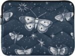 Funda acolchada para laptop, diseño de polilla y mariposa, color azul marino, bolsa protectora ligera para Ultrabooks y cuadernos, grande - Image 2