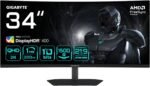 GIGABYTE G34WQC2 Curved Gaming Monitor 34" WQHD - 3440 x 1440, 1500R, 200Hz, 1ms, 450 CD/m², AMD FreeSync Premium, DisplayHDR 400, HDMI 2.0, Displayport 1.4 - Image 2