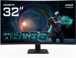 GIGABYTE GS32QCA 31.5" Curved QHD Gaming Monitor - 2560 x 1440, 180Hz, 1ms, 250 CD/m², FreeSync, HDR Ready, HDMI 2.0, DisplayPort 1.4 - Image 2