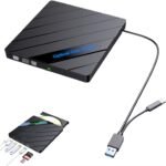 Genérico Reproductor De DVD para PortáTil,Unidades De Disco Externas PortáTiles,Grabadora CD PortáTil USB C 3.0 con Ranura para Tarjetas SD/TF Y 3 Puertos USB,Compatible con Mac,Windows Y Linux - Image 2