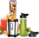 Glass Blender, 500W Smoothies Blender, Mini Portable Blender Single Cup Blender with 2 Bottles of 600 ml Tritan Plastic, Blender for Juices, Smoothies, Vegetables, Fruits - Image 2