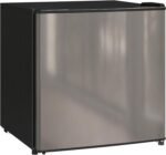 HOMCOM Mini Fridge 46 L Class E Small Fridge with Adjustable Temperature and Reversible Door for Living Room Room Office 48 x 44 x 49 cm Silver - Image 2