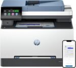 HP Color LaserJet Pro 3302fdw 499Q8F, Laser Printer A4 Multifunction Automatic Double-Sided Scanner, Copier, Fax (25ppm, Wi-Fi Direct, 1.2GHz Processor, 512MB Memory, HP Smart App) White and Blue - Image 2