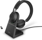 Jabra Evolve2 65 Auriculares Inalámbricos Estéreo con Soporte de Carga - Certificados para Microsoft Teams - Batería de Larga Duración - Adaptador Bluetooth USB-A - Negro - Imagen 2