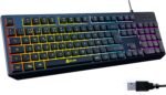 KLIM Chroma Gaming Keyboard - Lightweight, Durable, Waterproof, Ergonomic, Quiet Wired USB Keyboard for Mac PC - Black - Imagen 2