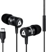 KLIM Fusion C - USB C Headphones with Sound Microphone - Brand New - Durable In-Ear Headphones - 5 Year Warranty - USB C Headphones for Android Phones -Black - Image 2