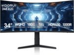 KOORUI 34" Curved Ultra Wide Gaming Monitor 165Hz 1ms 1000R WQHD 3440x1440, 21:9, DCI-P3 90% Color Gamut, FreeSync G-Sync Support, Tilt Adjustable Stand - Imagen 2