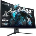 KOORUI Curved Gaming Monitor 31.5" Ultrawide, QHD 2560x1440, 170HZ, 1500R, 1ms, VA 3000:1, DCI-P3 90%, Adaptive Sync, 2xHDMI 2.0, DP 1.2, VESA 75x75mm, Eye Care, HDR10 - Imagen 2