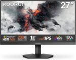 KOORUI G2721P 27 Inch Quad HD Fast IPS Gaming Monitor, 2560x1440, 200Hz, 1ms, Adaptive Sync, HDR400, Tilt, Eye Care, VESA 75x75mm, 2xHDMI 2.0, DP 1.4 - Imagen 2