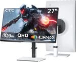 KTC 27" White Gaming Monitor, 300Hz/320Hz, QHD 1440P, Fast IPS Computer Monitor with Adaptive FreeSync, HDR400, Adjustable Height/Pivot/Swivel/Tilt, DP and HDMI, H27E6 - Image 2