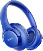 KVIDIO Wireless On-Ear Headphones, 55 Hours Playback Bluetooth Headphones, Lightweight Foldable Headphones with Microphone, Deep Bass (Blue) - Imagen 2