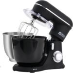 Kitchen in the box Mixer, Bread Kneader with 2 Bowls of 4.5 L + 5 L, 10 Speeds Kitchen Robot with Whisk, Hook Kneader, Mixer Blender, 1300 W (Black) - Imagen 2