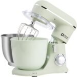 Kitchen in the box Mixer, Bread Kneader with 2 Bowls of 4.5 L + 5 L, 10 Speeds Kitchen Robot with Whisk, Hook Kneader, Mixer Blender, 1300 W (Light Green) - Imagen 2