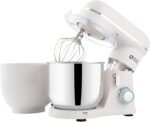 Kitchen in the box Mixer, Small Bread Kneader with 2 3.5L Bowls, 10 Speed, Lightweight Kitchen Robot with Whisk, Dough Hook and Mixer Mixer (Glacier White) - Imagen 2