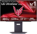 LG 27GX790A-B Ultragear Monitor, 26.5'', OLED, 2560x1440, 480Hz, 0.03ms, G-Sync Compatible and FreeSync Premium Pro, Pivotable, Grayish Purple - Imagen 2