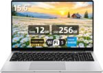 Laptop 15.6 Inches, Celeron N4000 Laptop PC up to 2.6 GHz, Laptop 12GB DDR4 256GB SSD, Laptop IPS FHD Screen 1920 x 1080 Convertible 180°, WiFi 5, Mini HDMI, Suitable for Students - Image 2