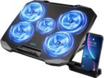 Laptop Cooling Pad, Laptop Cooling Pad for 12-15.6 Inch Laptop, 5 Quiet Fans, 5 Angle Adjustable Cooling Stand (Black) - Image 2