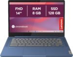 Lenovo IdeaPad Slim 3 Chromebook 14" FHD (1920x1080), MediaTek Kompanio 520, 8GB RAM, 128GB eMMC, ChromeOS, WiFi 6 - Abyss Blue, Amazon Exclusive - Imagen 2