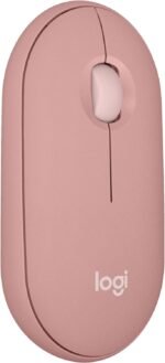 Logitech Pebble Mouse 2 M350s Slim Wireless Bluetooth Mouse, Portable, Lightweight, Customizable Button, Quiet Clicks, Easy Switch for Windows, macOS, iPadOS, Android, Chrome OS, Pink - Imagen 2