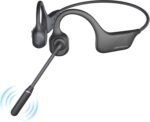 MONODEAL Bone Conduction Headphones with Microphone, Bluetooth 5.3 Open-Ear Open Earphones with Noise Cancelling Boom Microphone for Work, Driving, Home Office - Imagen 2