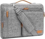 MOSISO Laptop Briefcase 15-15.6 Inches, 360 Protective Laptop Shoulder Bag Compatible with MacBook Pro 16, HP,Dell,Lenovo, Open Side Messenger Bag with 4 Zipper Pockets, Grey - Image 2