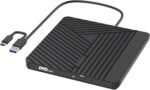 MOSWAG External CD DVD Drive, USB 3.0 and USB C CD/DVD Writer +/-RW Optical Drive, DVD Portable Slim DVD ROM Rewriter Writer Duplicator for Desktop, Windows 11/10 PC MacBook Pro PC Linux - Image 2