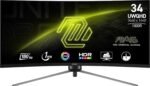 MSI MAG345CQR, 34" UWQHD 3440 x 1440 Computer Display, 180 Hz, HDMI, 1 ms, Black - Image 2
