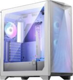 MSI Premium Mid Tower PC Gaming Case, Tempered Glass Side Panel, 4 x 120mm ARGB Fans, Liquid Cooling Support up to 360mm, Cable Management System, MPG - Imagen 2