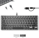Macally Wired Keyboard for Mac with USB Hub (2 x USBC / 1 x USBA) – Compatible Small Apple Key Board with 2 in 1 USB Plug – for MacBook Pro/Air, Mac Mini, iMac - Imagen 2