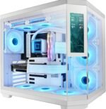 Mars Gaming MC-3TCORELCD ATX Gaming Case, 7.2" IPS Customizable Display, Triple Removable Tempered Glass, Double Side Camera Frame, Liquid Cooling Support up to 360mm, White - Image 2