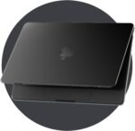 Matte Crystal Case Compatible with MacBook Pro 14 Inch M5 M4 M3 M2 M1 Pro/MAX [Color Compatible with Mac] 2025 2024 2023 2021, Ultra Thin Hard Case, Transparent Black - Imagen 2