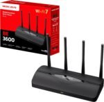 Mercusys MR27BE | BE3600Mbps Dual Band WiFi 7 Router, 2.5Gbps Ports, 4 High Gain Antennas, 160 MHz Channels, MLO, EasyMesh Support, WPA3 Security, Control via a - Imagen 2