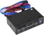 Multi Card Reader, Front Panel Media Panel 5.25 Inch USB3.0/2.0 HUB eSATA SATA Audio Multi Card Reader - Image 2
